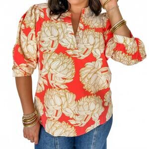 NEW MARY SQUARE tamryn top in fall floral fire